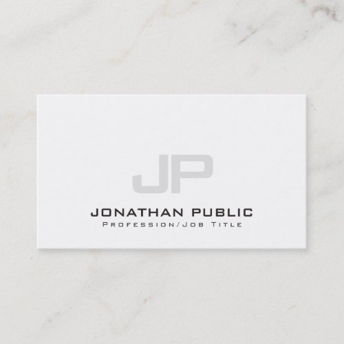 Sophisticated Modern Monogram Clean Plain Luxe Business Card