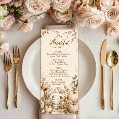 Sophisticated Modern Neutral Thanksgiving Menu