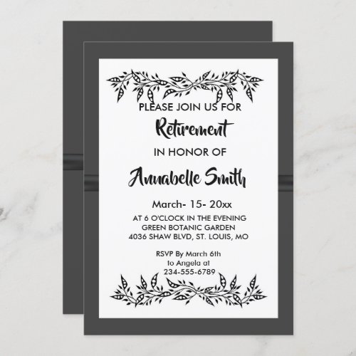 SOPHISTICATED MODERN   Retirement Invitation