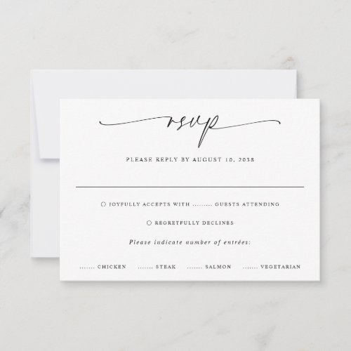 Sophisticated Modern RSVP Card for Your Wedding