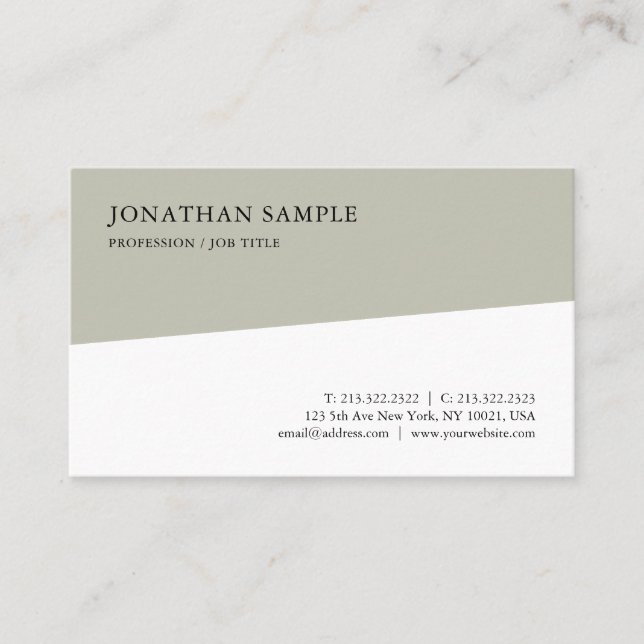 Sophisticated Modern Simple Template Professional Business Card (Front)