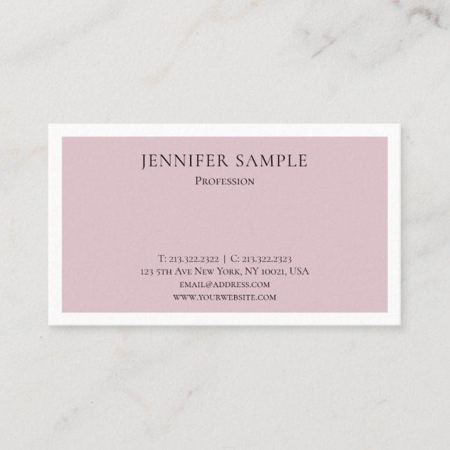 Sophisticated Modern Sleek Design Trendy Plain Business Card (Front)