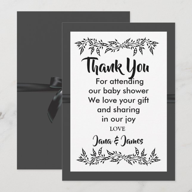 SOPHISTICATED MODERN  thank you Invitation (Front/Back)