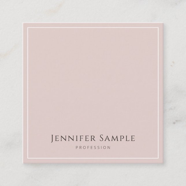 Sophisticated Modern Trendy Elegant Template Luxe Square Business Card (Front)