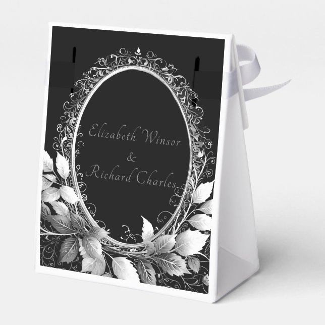 Sophisticated modern wedding décor design favor boxes (Back Side)