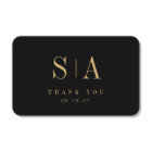 Sophisticated monogram black wedding favor