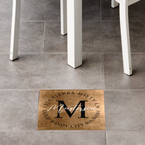 Sophisticated Monogram Faux Metallic Floor Decals