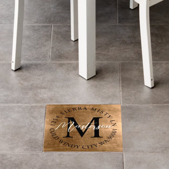 Sophisticated Monogram Faux Metallic Floor Decals (Restaurant)