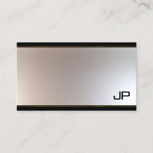 Sophisticated Monogram Glam Gold Silver Pretty Business Card