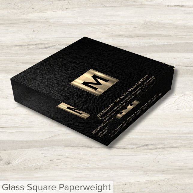 Sophisticated Monogram Glass Paperweight (Creator Uploaded)