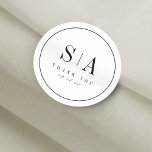 Sophisticated monogram minimalist wedding favor classic round sticker<br><div class="desc">Sophisticated black and white minimalist wedding favor stickers with couple's monogram. Simple and elegant. Great for modern classic wedding,  and formal wedding.
See all the matching pieces in the collection.</div>