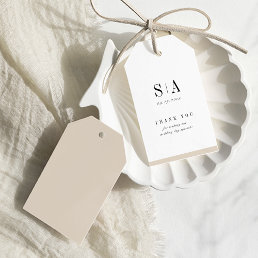 Sophisticated monogram minimalist wedding gift tags