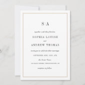 Sophisticated monogram minimalist wedding invitation | Zazzle