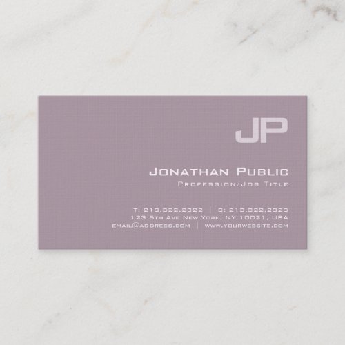Sophisticated Monogram Plain Luxury Consultant Business Card