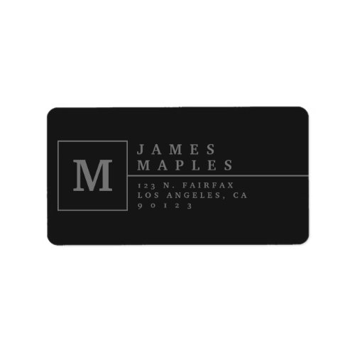 Sophisticated Monogram Return Address Label