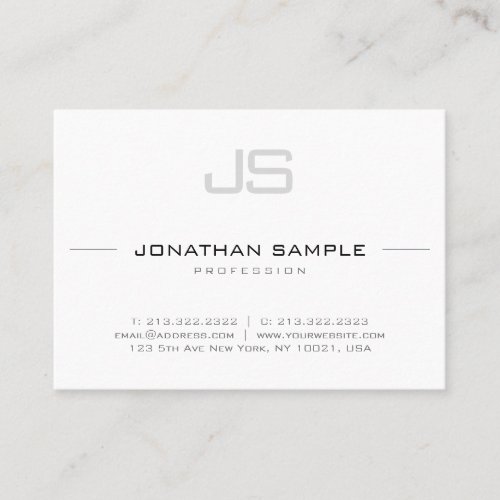 Sophisticated Monogram Trendy Smooth Design Business Card