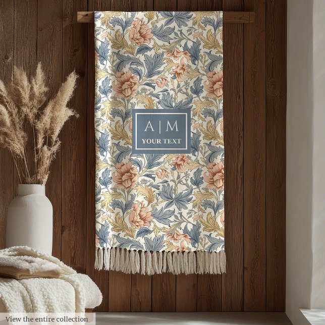 Sophisticated Morris style pimpernel pattern gift  Fleece Blanket (Sophisticated Morris style pimpernel pattern gift Fleece Blanket)