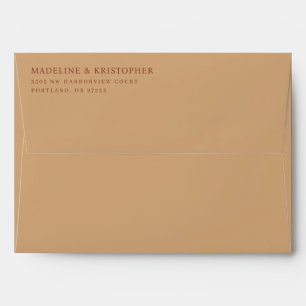 Sophisticated Muted Brown Minimalist Envelope