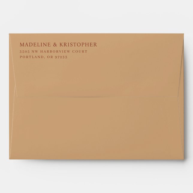 Sophisticated Muted Brown Minimalist Envelope (Back (Top Flap))