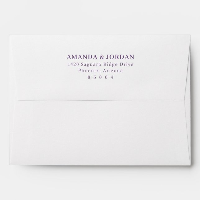 Sophisticated Muted Purple Typographic Envelope (Back (Top Flap))