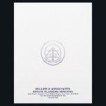 Sophisticated Navy Blue Company Letterhead<br><div class="desc">Enhance your professional image with our sophisticated navy blue branded letterhead. The design showcases a subtle customizable logo or emblem at the center, beautifully combined with the company name and contact information in navy blue classic typography. This elegant letterhead is ideal for estate planners, providing a polished and professional touch...</div>