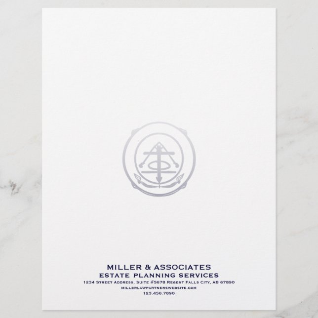 Sophisticated Navy Blue Company Letterhead (Front)