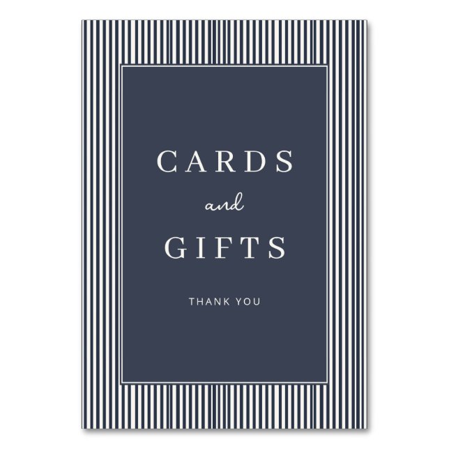 Sophisticated Navy Blue Serif Gratitude Card (Front)