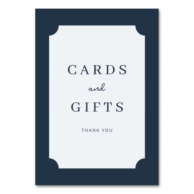Sophisticated Navy Blue Serif Gratitude Card (Front)