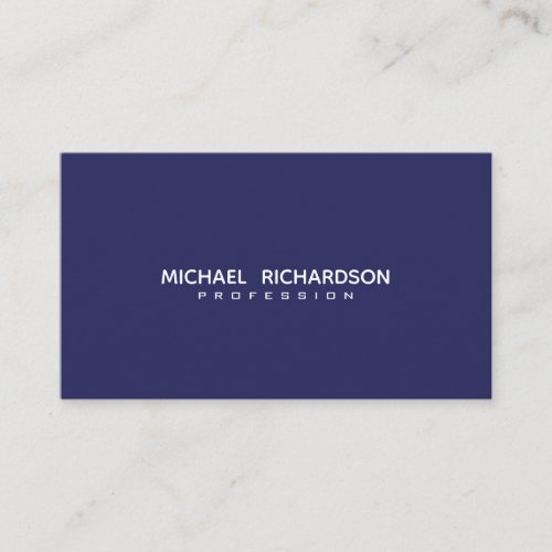 Sophisticated Navy Blue White Unisex Custom Business Card