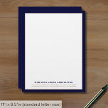 Sophisticated Navy Gold Law Firm Letterhead<br><div class="desc">Communicate with clients and peers on our refined navy blue and gold letterhead,  designed to convey the professional standard of your law firm.</div>