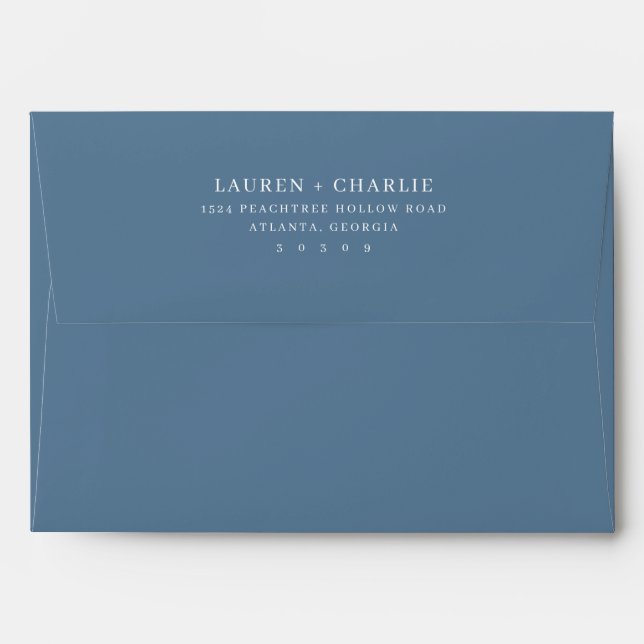 Sophisticated Navy Minimalist Envelope (Back (Top Flap))