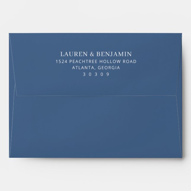 Sophisticated Navy Minimalist Typographic Envelope (Back (Top Flap))