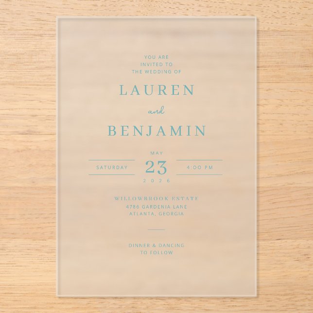 Sophisticated Navy Minimalist Wedding Invitation (Front)