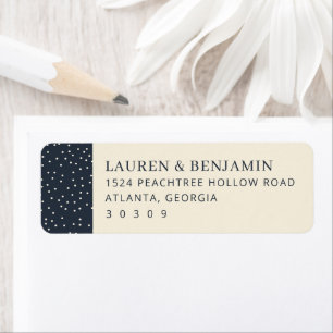 Sophisticated Navy Polka Dots Label