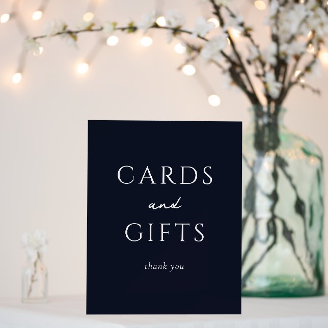 Sophisticated Navy Typographic Gratitude Card Foam Board (In Situ (Wedding))