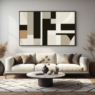 Sophisticated Neutral Geometry Poster