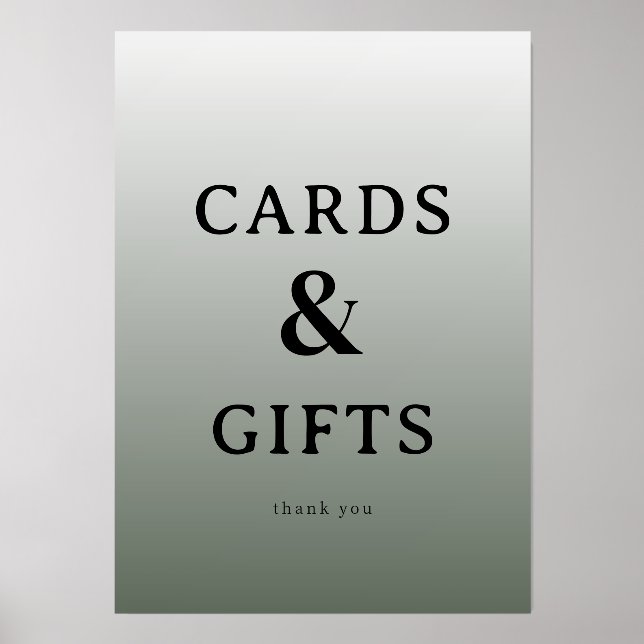 Sophisticated Neutral Gradient Gratitude Sign Holder (Front)