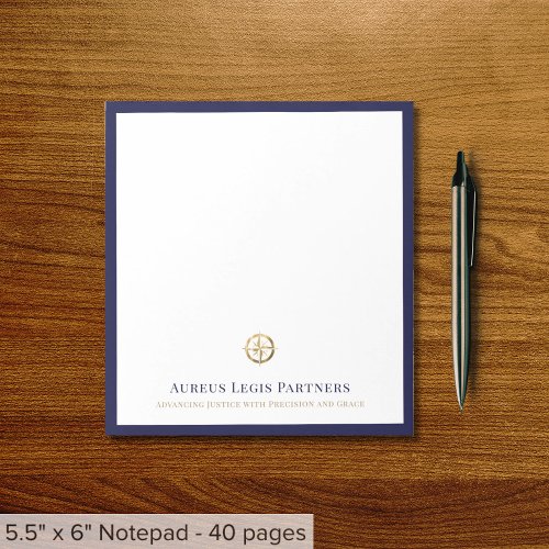 Sophisticated Notepad with Compass Logo