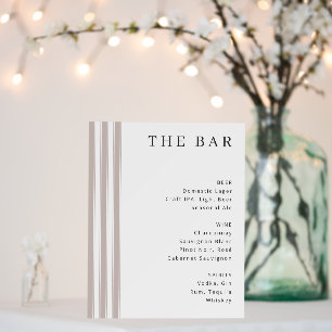 Sophisticated Off-White Minimalist Bar Menu Foam Board