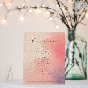 Sophisticated Ombre Gradient Bar Menu Foam Board