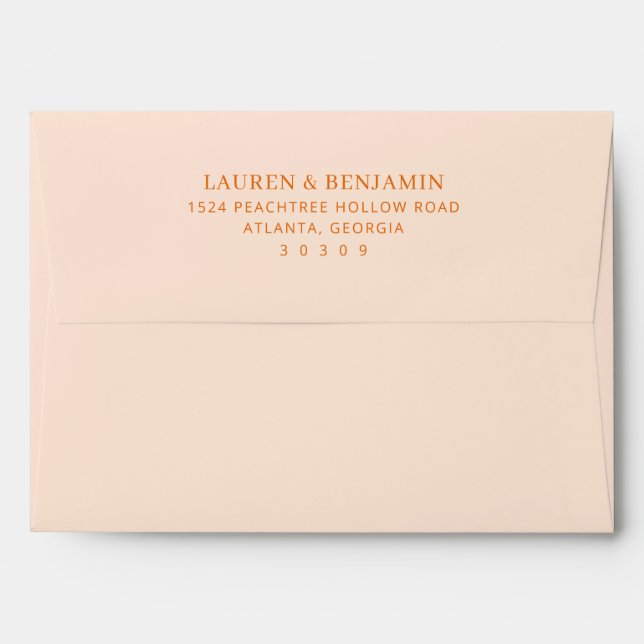 Sophisticated Orange Typographic Envelope (Back (Top Flap))