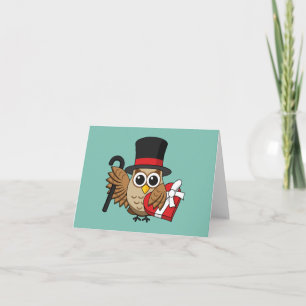 Sophisticated Owl w Heart Chocolate Box   Add Text Card
