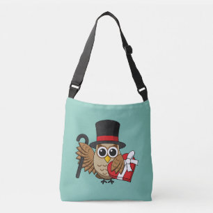 Sophisticated Owl with Heart Chocolate Box Crossbody Bag