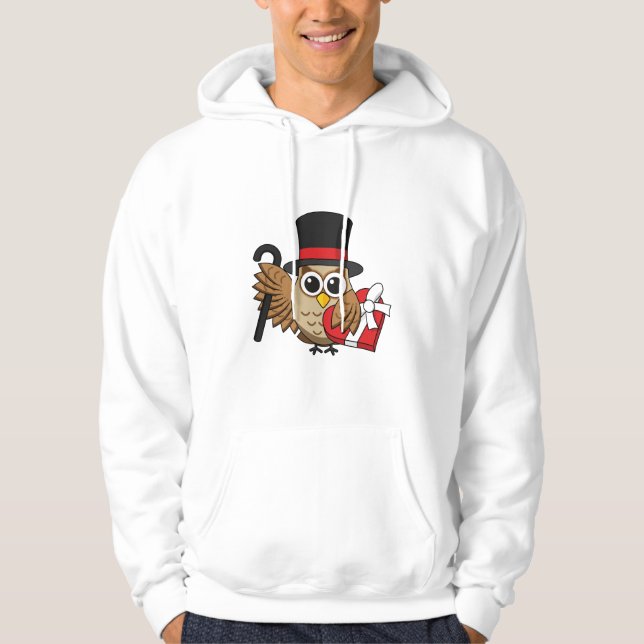 Sophisticated Owl with Heart Chocolate Box Hoodie (Front)