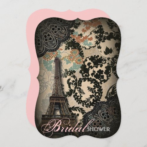 Sophisticated Paris Lace vintage bridal shower Invitation