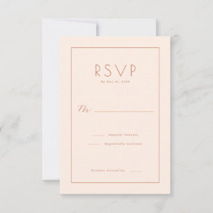 Sophisticated Peach Minimalist RSVP Card