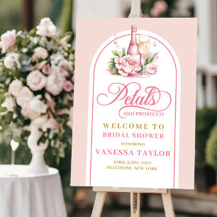 Sophisticated petals and prosecco shower board