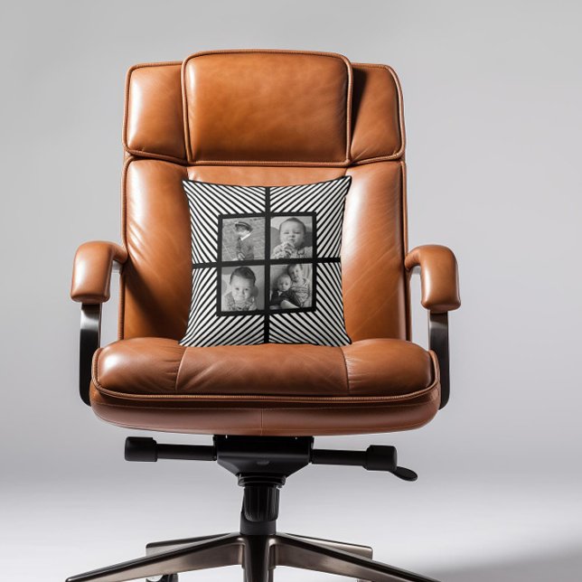 Sophisticated Photo Collage Mother's Day Throw Pillow (Creator Uploaded)