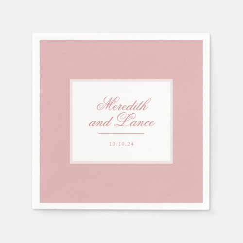 Sophisticated Pink and Blush Script Wedding Napkins