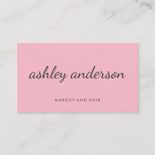 Sophisticated Pink Cursive Text Business Card